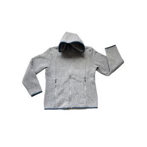 LL Bean Fleece Hooded Sweater Gray Size Small 8